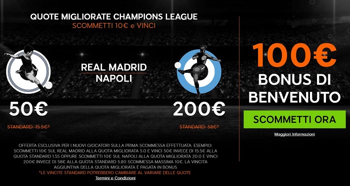 Real Madrid-Napoli Bonus