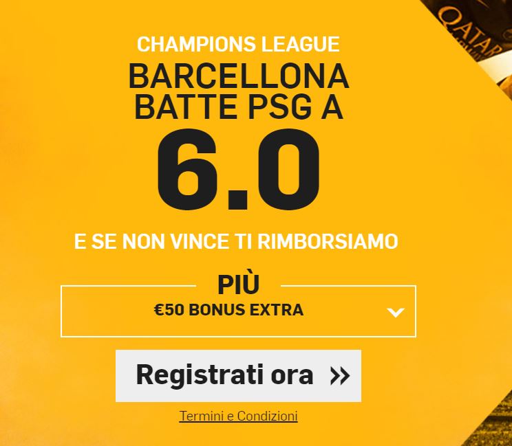 PSG - Barcellona solo per nuovi clienti