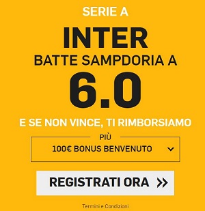 Betfair Samp-Inter 22.09 300 solo creabozze