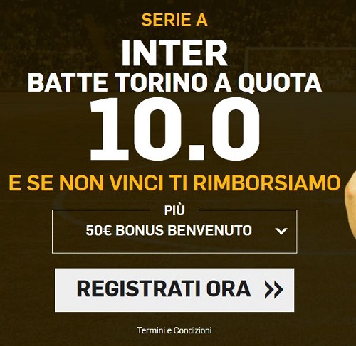 Inter a quota 10.0 Bonus Torino-Inter