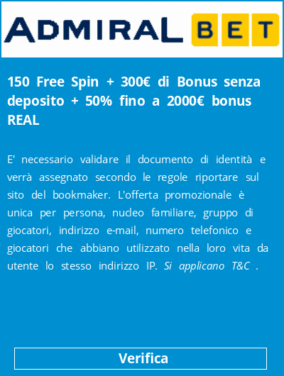  150 Free Spin + 300€ di Bonus senza deposito + 50% fino a 2000€ bonus REAL