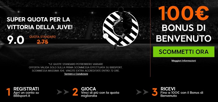 888 Bonus Super quote Siviglia - Juventus