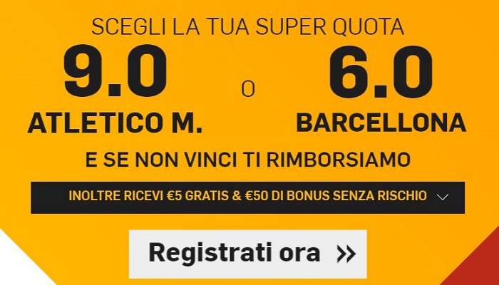 Atletico - Barca Bonus Atletico - Barca Betfair