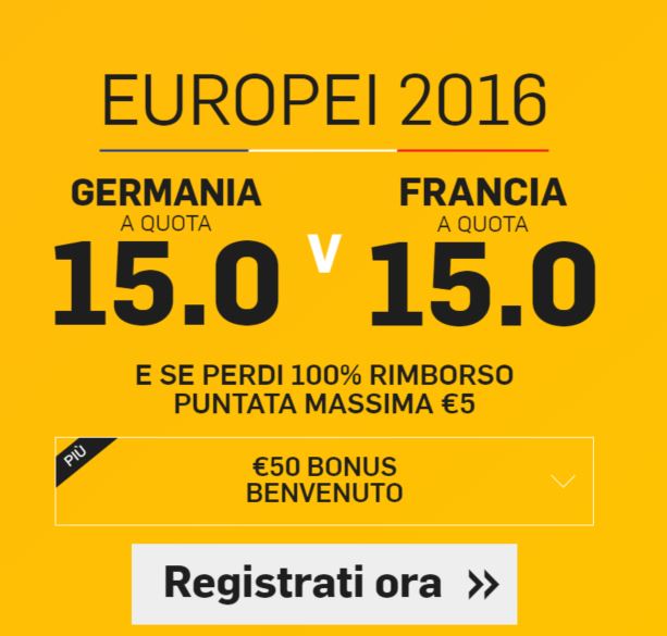 Germania - Francia grandi quote e bonus Germania - Francia grandi quote e bonus