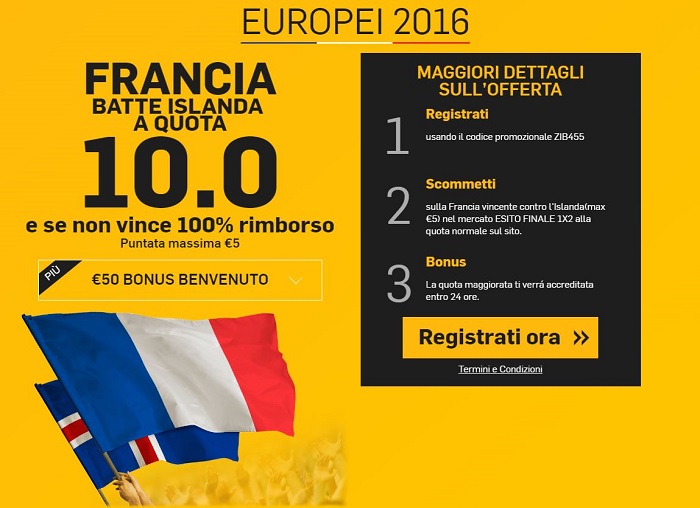 Francia Islanda bonus di benvenuto