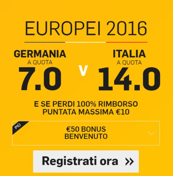 Germania - Italia, super quote e Bonus Germania - Italia, super quote e Bonus