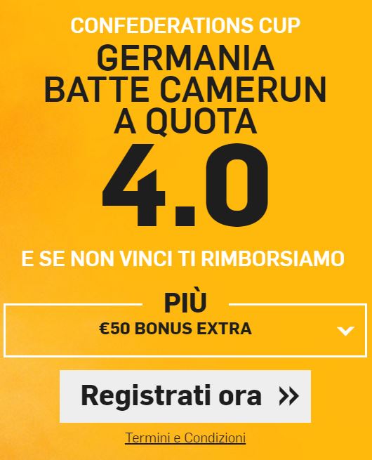 Ultimo turno Gruppo B Russia 2017 Bonus Germania - Camerun
