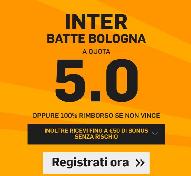 Inter batte Bologna a 5.0 Inter batte Bologna a 5.0