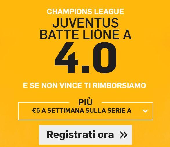Betfair Juventus - Lione Juventus - Lione Bonus