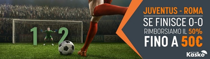 Bonus SNAI Juventus - Roma Bonus zero a zero