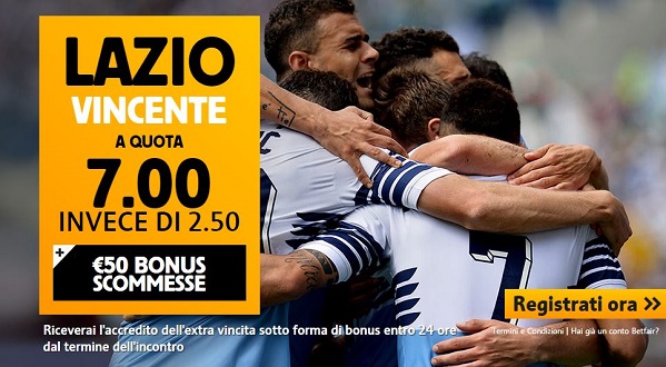 Lazio a 7,00 Lazio a 7,00
