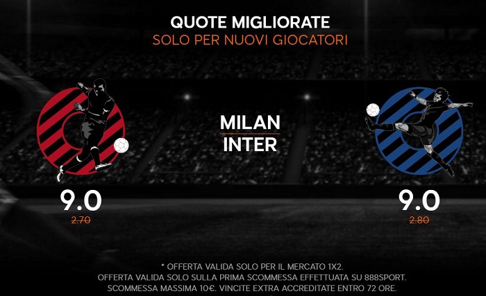 Milan - Inter derby 888 Milan - Inter Bonus