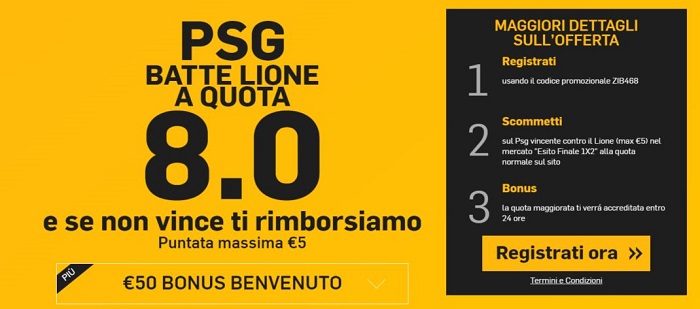 Super Coppa di Francia: PSG a quota 8.0 con BONUS