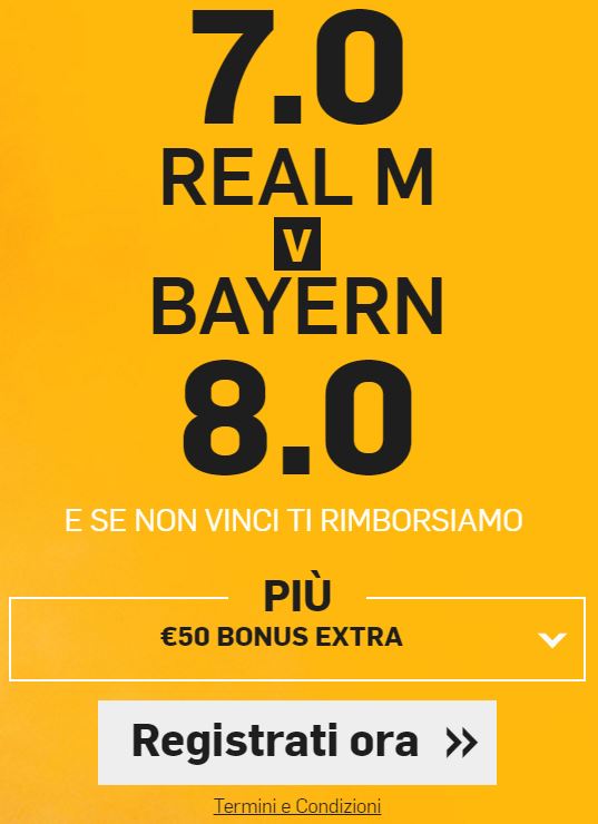 Real Madrid - Bayern Monaco Bonus