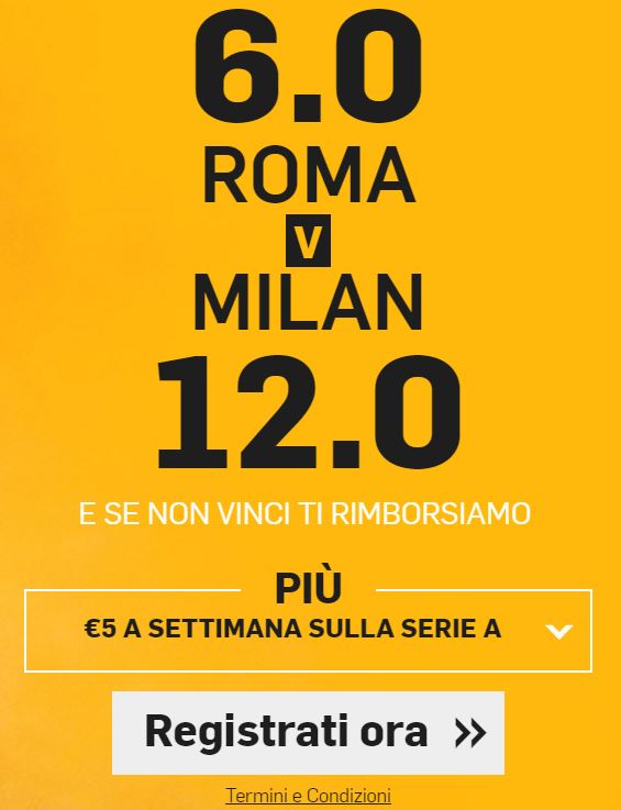 Roma - Milan super quote