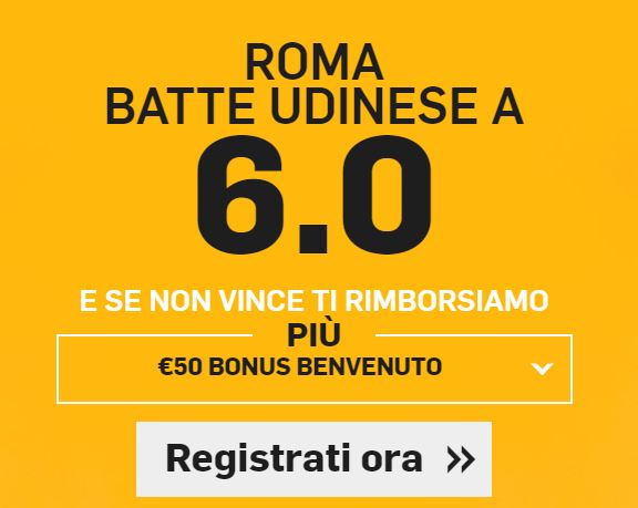 La prima promo in Serie A Roma - Udinese: quote e bonus