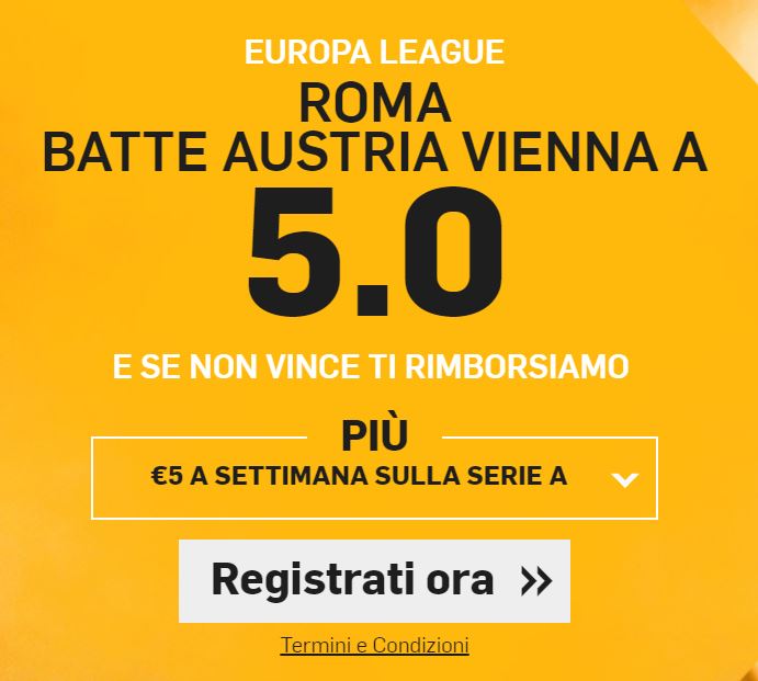 Roma - Austria Vienna quote migliorate