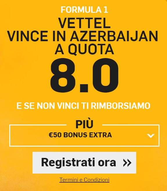 Bonus Formula 1 Bonus GP Azerbaijan - Vettel a 8.00