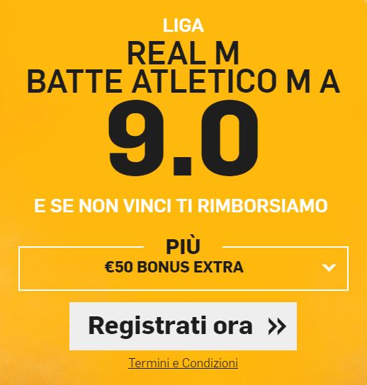 Derby di Madrid con Betfair.it Derby di Madrid bonus