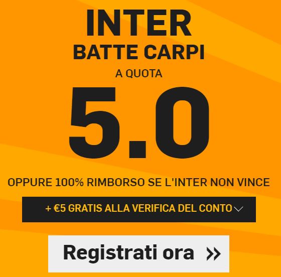 Inter batte Carpi a 5.00 Inter batte Carpi a 5.00
