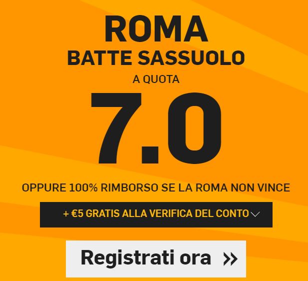 Roma batte Sassuolo a 7.00! Roma batte Sassuolo a 7.00!